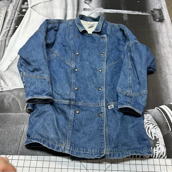 GUESS by Georges Marciano VNTG 80s/90s made in USA sz 2 Retro Cut Denim Jacket - Picture 2 of 6
